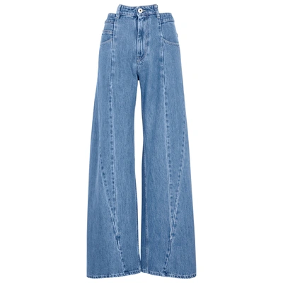Maison Margiela Women Sky Blue Cut-out Detail Denim Jeans, 28 Luxury Jeans For Women Darveys