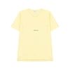 SAINT LAURENT Yellow logo cotton T-shirt