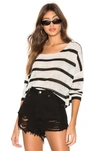 Superdown Adriana Knit Sweater In Black & White