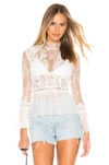 Bardot Francesca Lace Blouse In Ivory