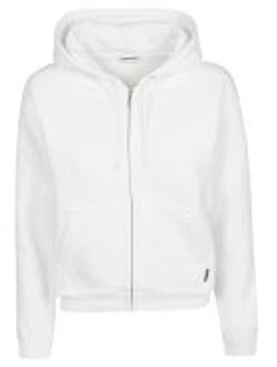 Balenciaga I Love Techno Zip-through Cotton Hooded Sweatshirt In White