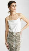 Alice And Olivia Harmon Satin-crepe Camisole In Off White