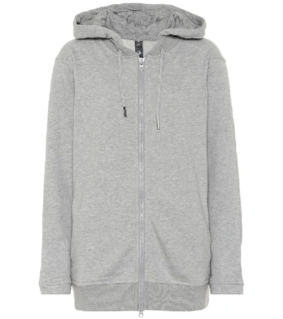 Adidas By Stella Mccartney Oversized Cotton-blend Jersey Hooded Sweatshirt In Grey
