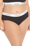 Calvin Klein Plus Size Modern Cotton Logo Hipster Underwear Qf5118 In Black