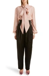 MARC JACOBS TIE NECK LAME BLOUSE,W4190025