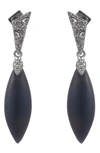 Alexis Bittar Crystal-encrusted Sliver Drop Earrings In Black