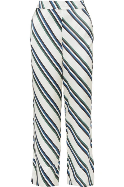 Asceno Striped Silk-satin Pyjama Trousers In White