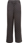 ASCENO POLKA-DOT SILK-SATIN PAJAMA PANTS