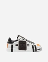 DOLCE & GABBANA PORTOFINO SNEAKERS IN NAPPA CALFSKIN WITH PATCH