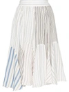 JW ANDERSON STRIPED ASYMMETRIC SKIRT