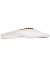 JIL SANDER WHITE SQUARE TOE LEATHER LOAFERS