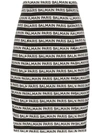 BALMAIN BALMAIN ZIP UP STRIPED MINI SKIRT - 黑色