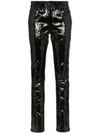 SAINT LAURENT SAINT LAURENT SEQUIN EMBELLISHED SLIM-FIT JEANS - 黑色