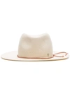MAISON MICHEL WHITE CHARLES ROLLABLE PAPER STRAW FEDORA HAT