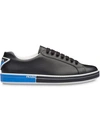 PRADA PRADA RUBBER TRIANGLE LOGO SNEAKERS - 黑色