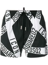 DSQUARED2 DSQUARED2 LOGO泳裤 - 黑色