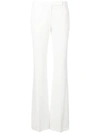 Alexander Mcqueen Leaf Crepe Classic Suiting Pants In White