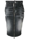 DSQUARED2 DSQUARED2 ZIP DETAIL DENIM SKIRT - 黑色