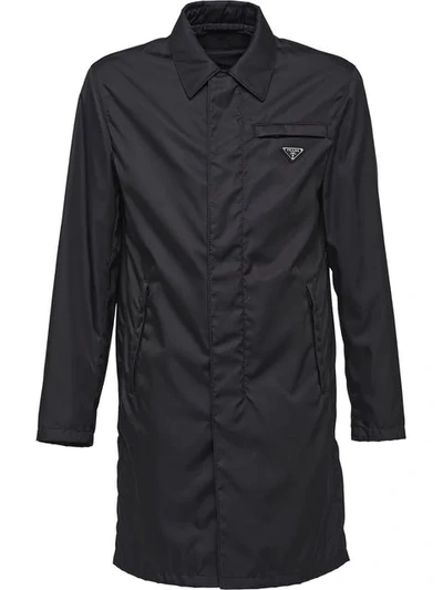 Prada Gabardine Raincoat In Black