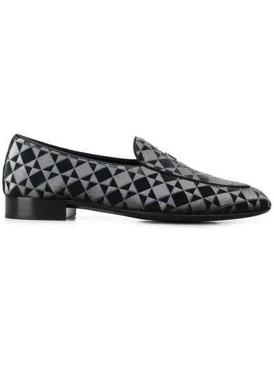 Giuseppe Zanotti Design Geometric Print Loafers - 灰色 In Grey