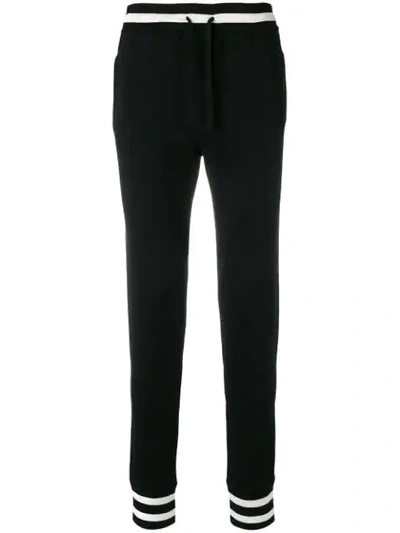 Dolce & Gabbana Knit Jogging Trousers With Embroidery In Multicolor