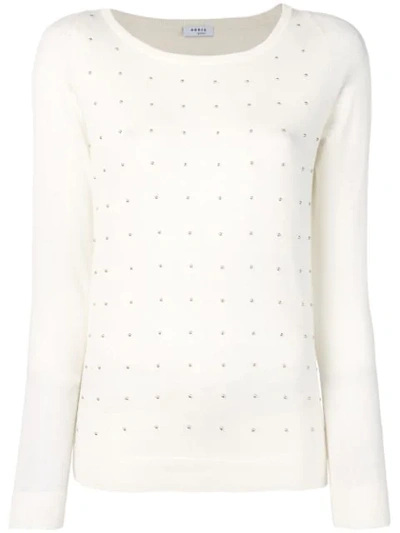 Akris Punto Bead Embellished Knitted Top In White