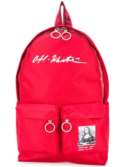 Off-white Monnalisa Dual-pocket Logo Backpack In Red