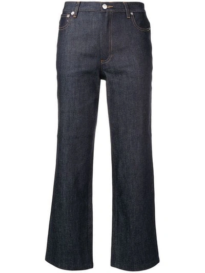 Apc Cropped Jeans In Blue