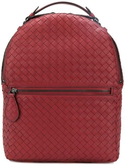 Bottega Veneta Intrecciato Backpack - 红色 In Red