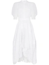 ALEXANDER MCQUEEN BRODERIE ANGLAISE ASYMMETRIC HEM COTTON DRESS