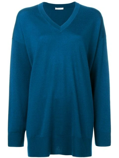 The Row V-neck Loose Jumper - 蓝色 In Blue
