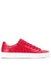 Hide & Jack Embossed Low Top Trainers In Red