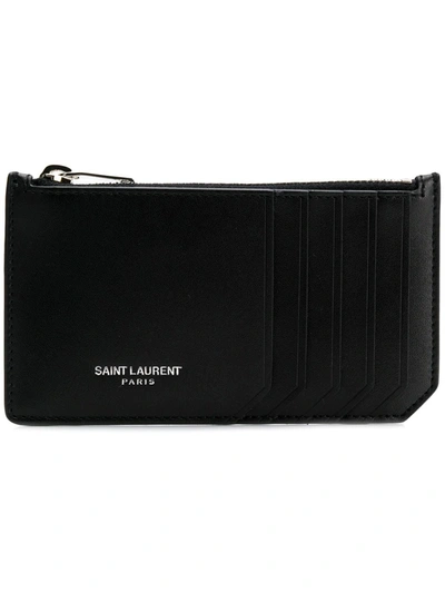 Saint Laurent Paris 5 Fragments Zip Pouch In Black