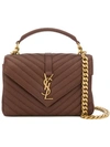 Saint Laurent Collège Monogram Shoulder Bag In Brown