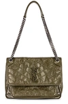 Saint Laurent Logo Shoulder Bag In Green