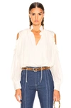 CHLOÉ CHLOE SILK BLOUSE IN DUSTY WHITE,CLOE-WS120