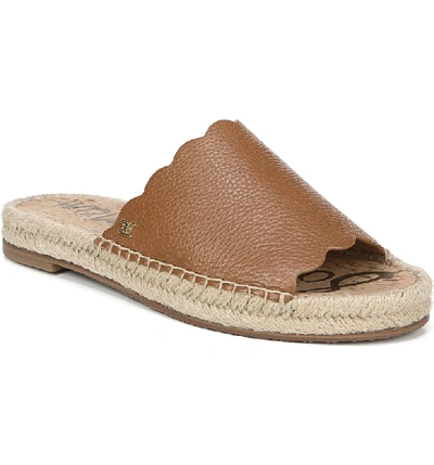 Sam Edelman Women's Andy Espadrille Slide Sandals In Luggage Leather