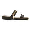 GIUSEPPE ZANOTTI GIUSEPPE ZANOTTI BLACK GOLD ZIP SANDALS