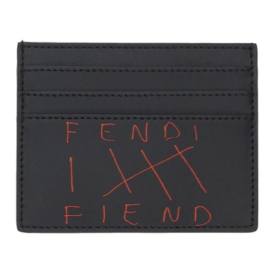 Fendi Black  Fiend Card Holder In F0p0n Blk R