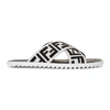 FENDI FENDI BLACK AND WHITE FOREVER FENDI SLIDES