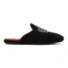 DOLCE & GABBANA DOLCE AND GABBANA BLACK SUEDE CROWN DG KING LOAFERS