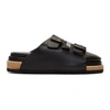 DOUBLET DOUBLET BLACK THREE-LAYERED SANDALS