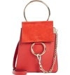 CHLOÉ FAYE SMALL SUEDE & LEATHER BRACELET BAG - RED,CHC17WS320H2O