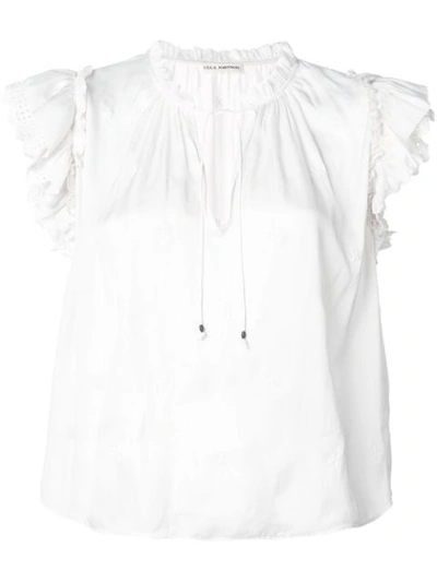Ulla Johnson 超短袖英式刺绣罩衫 - 白色 In White