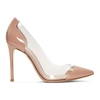 GIANVITO ROSSI GIANVITO ROSSI PINK PATENT PLEXI HEELS