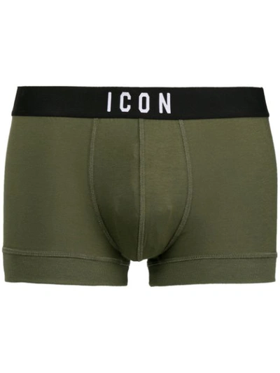 Dsquared2 Icon Waistband Boxer Briefs In 820 Military