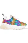 STELLA MCCARTNEY ECLYPSE IRIDESCENT FAUX LEATHER AND NEOPRENE SNEAKERS