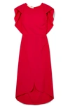 ANTONIO BERARDI DRAPED WOOL-BLEND DRESS