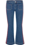 SONIA RYKIEL CROPPED STRIPED LOW-RISE FLARED JEANS