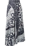 VICTORIA BECKHAM Leopard-print silk-twill midi skirt